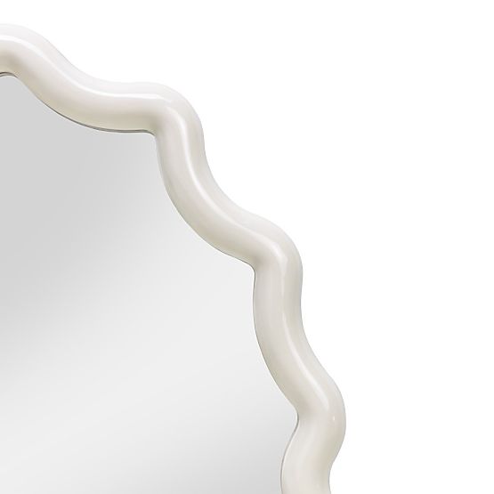 Hanging Mirror Lumi, Milky White, Glossy