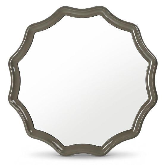 Hanging Mirror Luppo, Green-Grey, Glossy