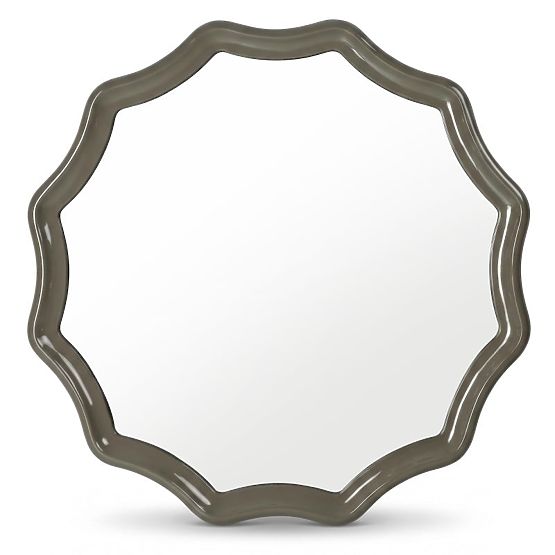 Hanging Mirror Luppo, Green-Grey, Glossy
