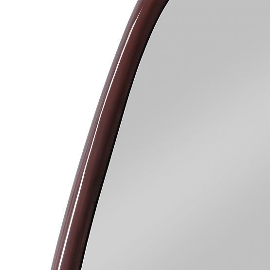 Hanging Mirror Siri, Irregular Shape, Burgundy-Brown, Glossy