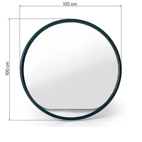 Hanging Round Mirror Zelia, Dark Green, Glossy