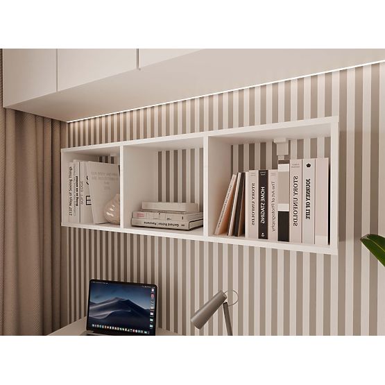 Hanging Shelf COBI 1X3 - Modern Wall Shelf 3 Compartments Matte White