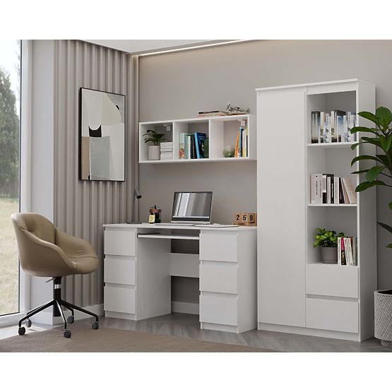 Hanging Shelf COBI 1X3 - Modern Wall Shelf 3 Compartments Matte White