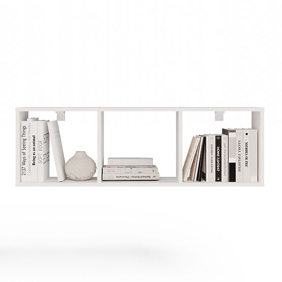 Hanging Shelf COBI 1X3 - Modern Wall Shelf 3 Compartments Matte White