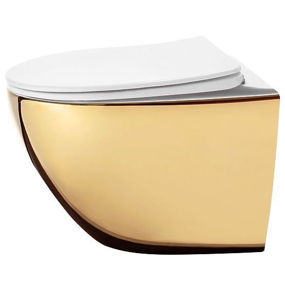 Hanging Toilet Bowl Rea Carlo Mini Tornado NF Gold White
