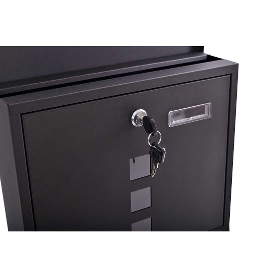 Hans Letter Mailbox with Newspaper Holder Black