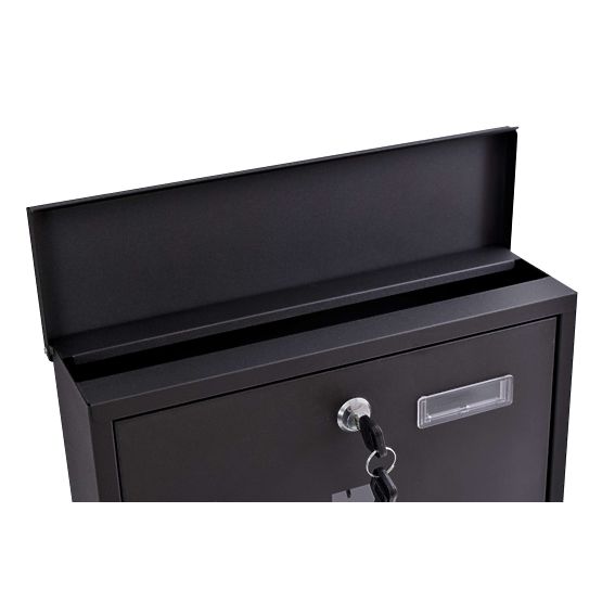 Hans Letter Mailbox with Newspaper Holder Black
