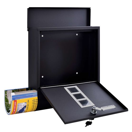 Hans Letter Mailbox with Newspaper Holder Black