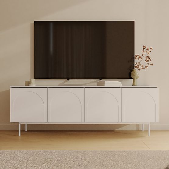 Helene Four-Door TV Cabinet, Cashmere