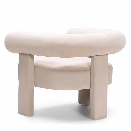 Hella Light Beige Velvet Rounded Relaxation Chair
