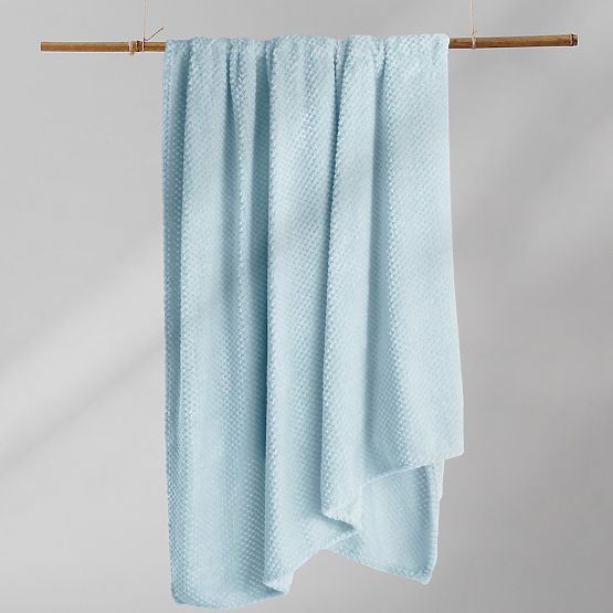 HENRY Blanket Blue Color with Jacquard Embossing Modern Style 170x210
