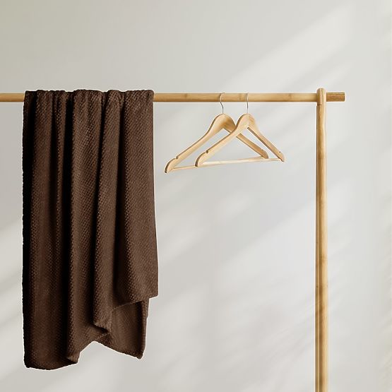 HENRY Brown Throw with Jacquard Pattern Modern Style 220x240