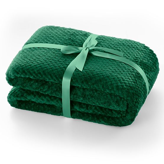 HENRY Throw Bottle Green Color Embossed Jacquard Modern Style 220x240