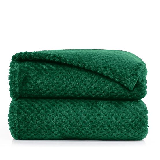 HENRY Throw Bottle Green Color Embossed Jacquard Modern Style 220x240