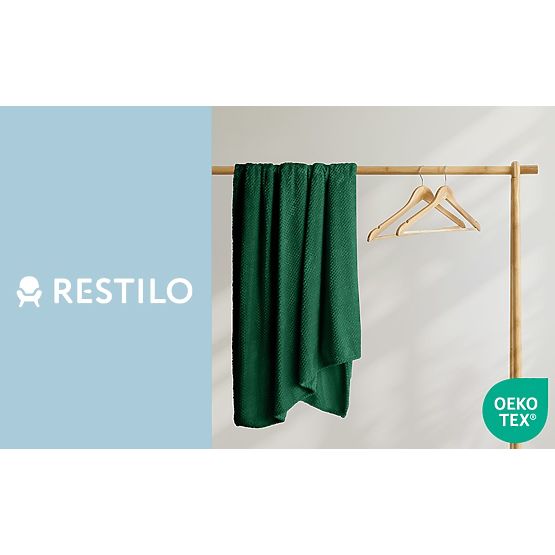 HENRY Throw Bottle Green Color Embossed Jacquard Modern Style 220x240