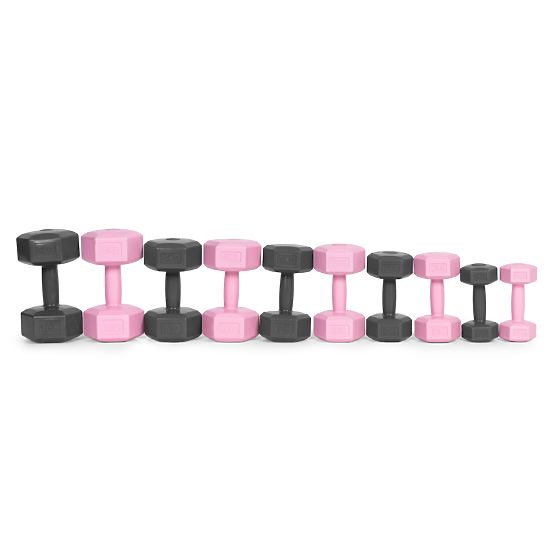 Hexagonal Dumbbells Set 2x2 kg Fitness Weights Pink ModernHome