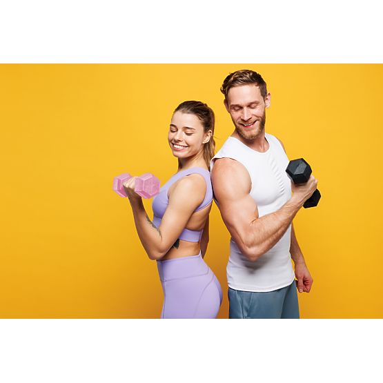 Hexagonal Dumbbells Set 2x5 kg Weights for Fitness Exercise Pink ModernHome