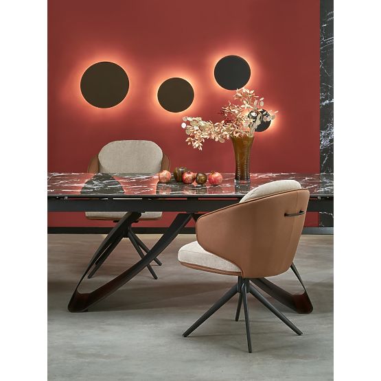 HILARIO extendable table, top - black marble, legs - black (3p=1pc)