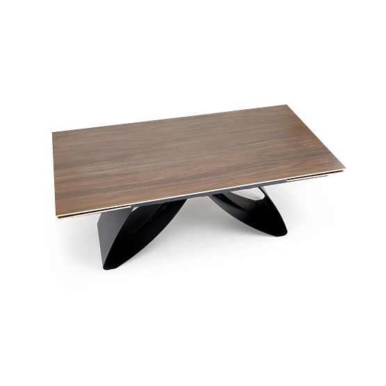 HILARIO extendable table, top - walnut, legs - black (3p=1pc)