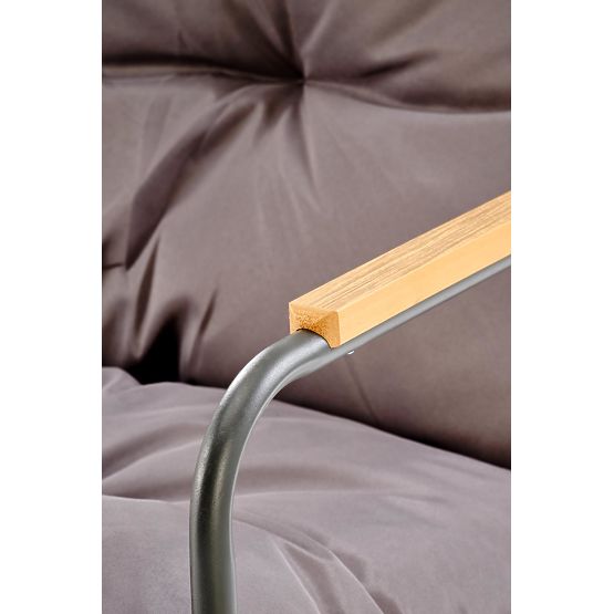 HUDSON, garden set (sofa, 2x armchair, table), gray / brown (1p=1set)