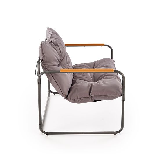 HUDSON, garden set (sofa, 2x armchair, table), gray / brown (1p=1set)