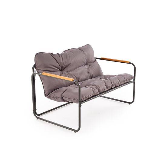 HUDSON, garden set (sofa, 2x armchair, table), gray / brown (1p=1set)