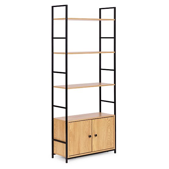 Industrial Loft Shelf with Cabinet 4 Shelves ModernHome