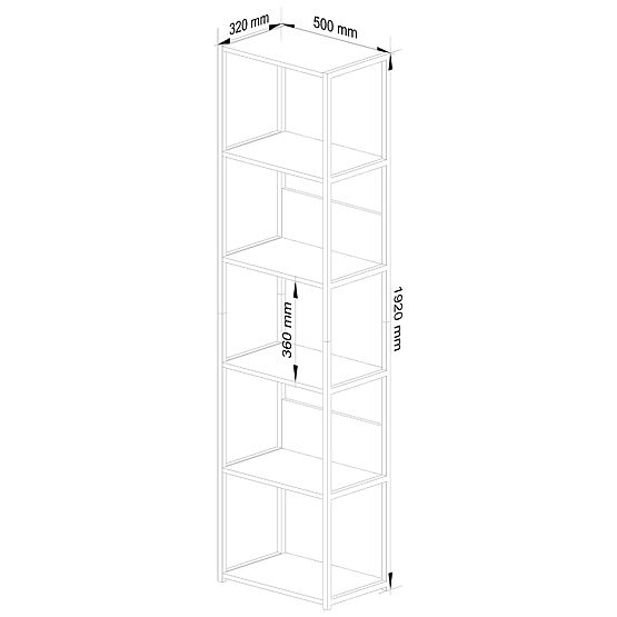 INDUSTRIAL SHELF 500 BLACK/OAK CRAFT
