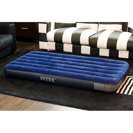 Inflatable Velour Mattress Bed for Sleeping INTEX 64756