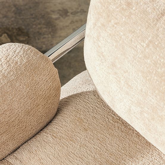 Inverno Beige Relaxation Chair, Chrome