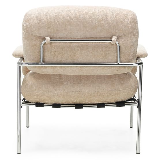 Inverno Beige Relaxation Chair, Chrome