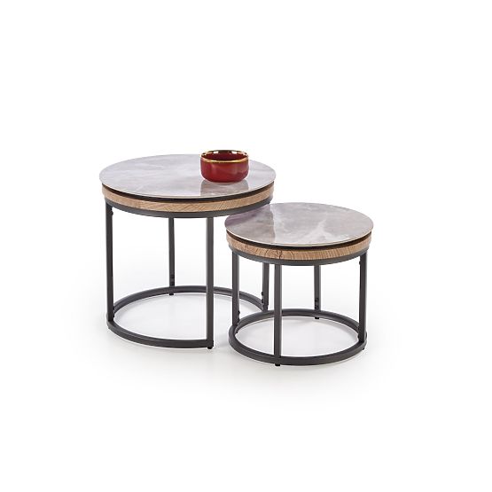 ITAKA Set of 2 Benches, Ash Marble / Graphite (1p=1pc)