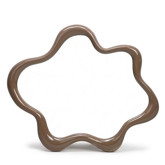 Izzi Hanging Mirror, Irregular, Light Brown/Mocha, Glossy