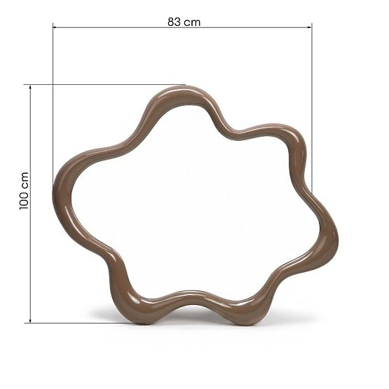 Izzi Hanging Mirror, Irregular, Light Brown/Mocha, Glossy