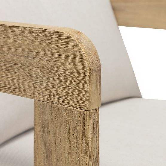 Japandi Garden Furniture Set Acacia Wood FSC, Teak Look, Light Beige, Rounded