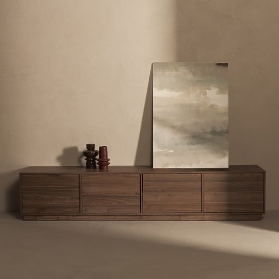Japandi TV Cabinet in Royal Walnut