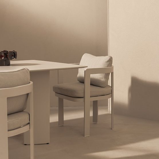 Japori Garden Chair Aluminum, Light Beige, Rounded