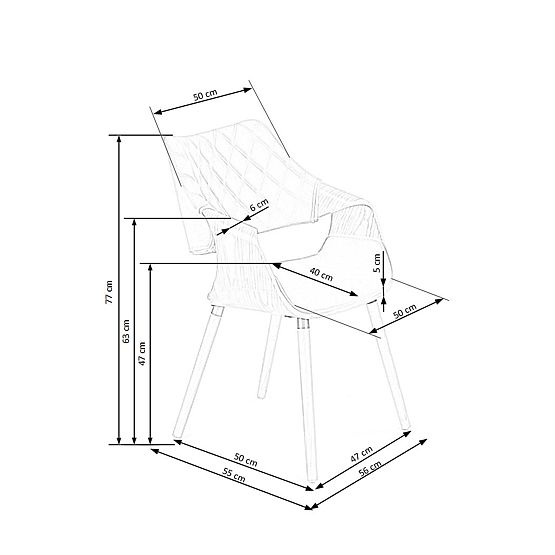 K396 Chair Walnut/Black (1p=1pc)