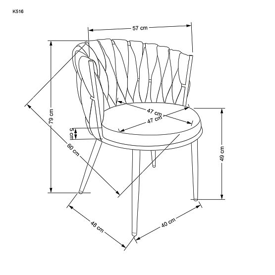 K516 Chair Light Beige (1p=2pcs)