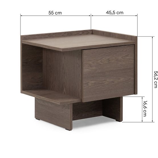 Kanso Nightstand, Baltic Storm Oak