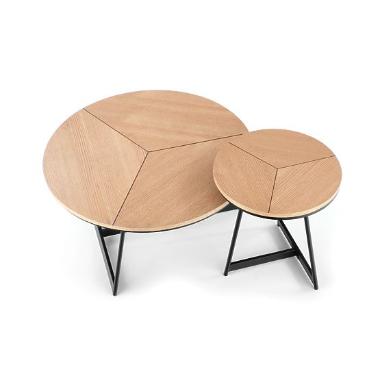 KARIDA coffee table natural oak/black (1p=1pc)