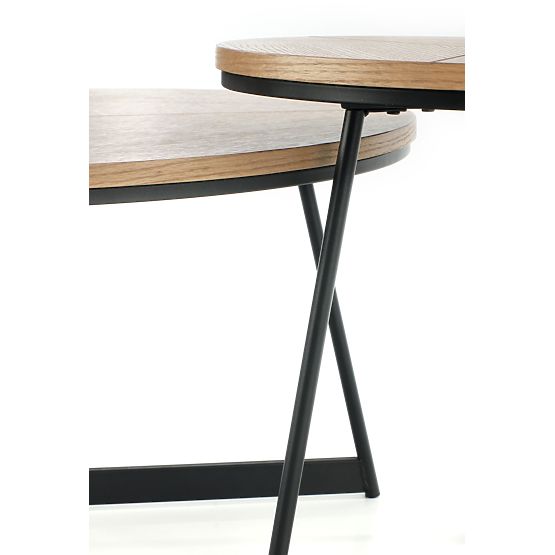 KARIDA-S coffee table natural oak/black (1p=1pc)