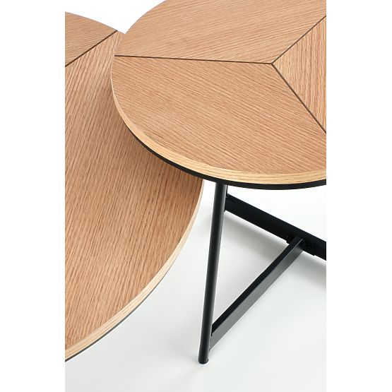 KARIDA-S coffee table natural oak/black (1p=1pc)