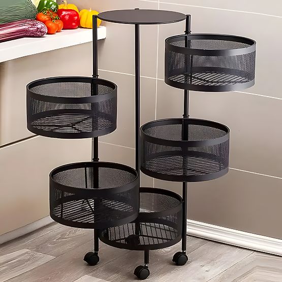 Kitchen Shelf Organizer Helper with Rotating Shelves 5 Levels Metal ModernHome