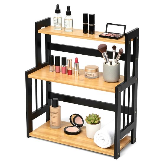 Kitchen Spice Rack CEZAR NATURAL BLACK