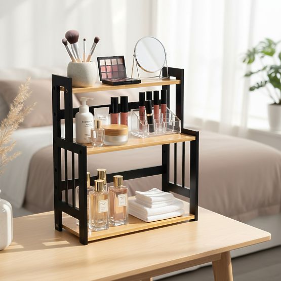 Kitchen Spice Rack CEZAR NATURAL BLACK