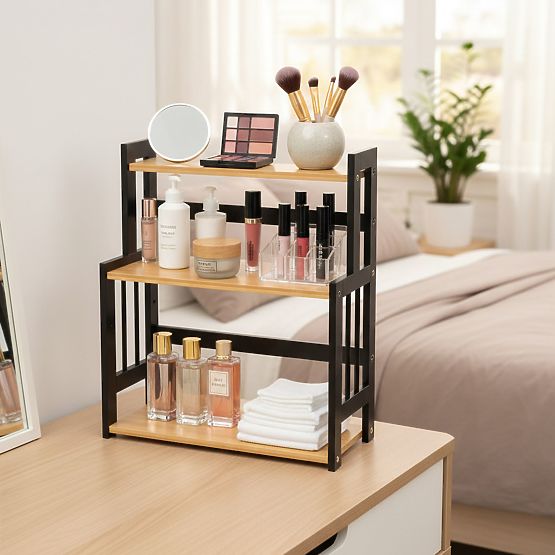 Kitchen Spice Rack CEZAR NATURAL BLACK