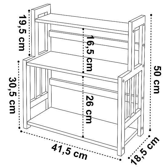 Kitchen Spice Rack CEZAR NATURAL BLACK