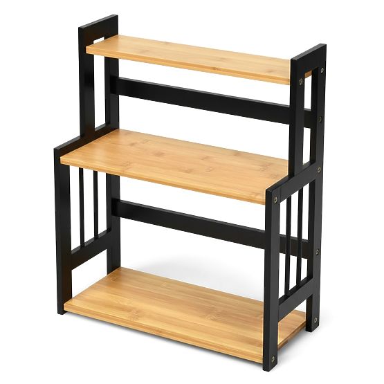 Kitchen Spice Rack CEZAR NATURAL BLACK