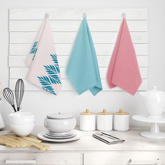 Kitchen Towel LETTY Pink with Modern Print in Modern Style 50x70 ameliahome